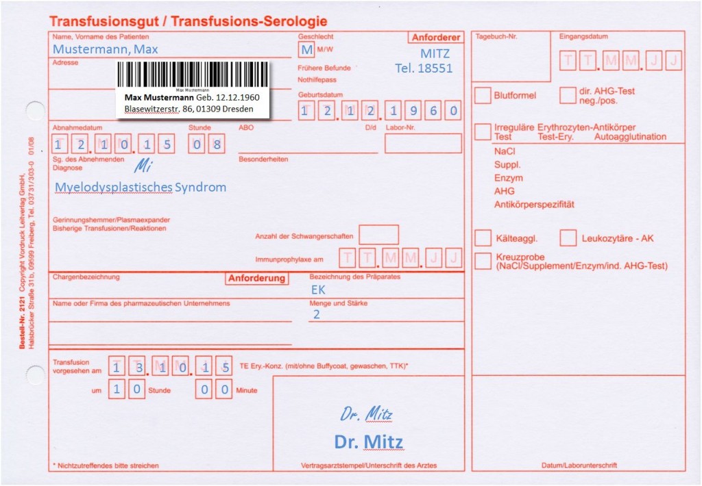 Transfusionsschein